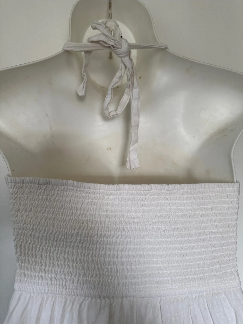 Abercrombie & Fitch White Strapless Halter Maxi Dress Petite Large